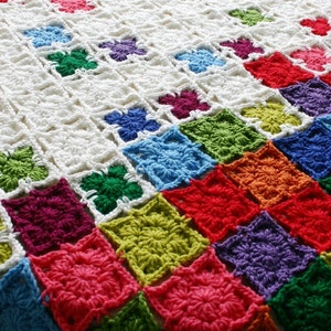 Crochet Pattern, Rainbow Sprinkles Blanket, Afghan, Throw image 2