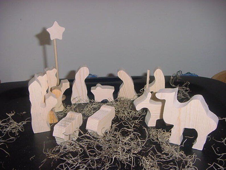 Unfinished Nativity Set Small Size Christmas Memories Etsy