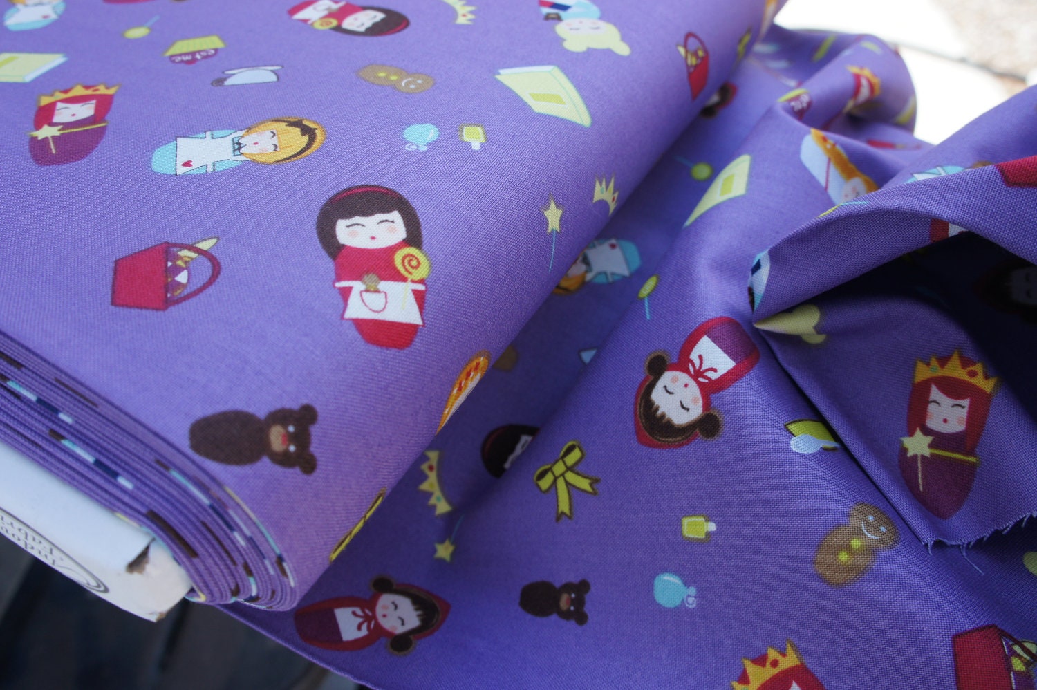 Andover Kelly Lee-Creel Storybook Lane Good Girls Toss Doll Purple E Fabric Yard Andover Kelly Lee-Creel Storybook Lane Good Girls Toss Doll Purple E Fabric Yard