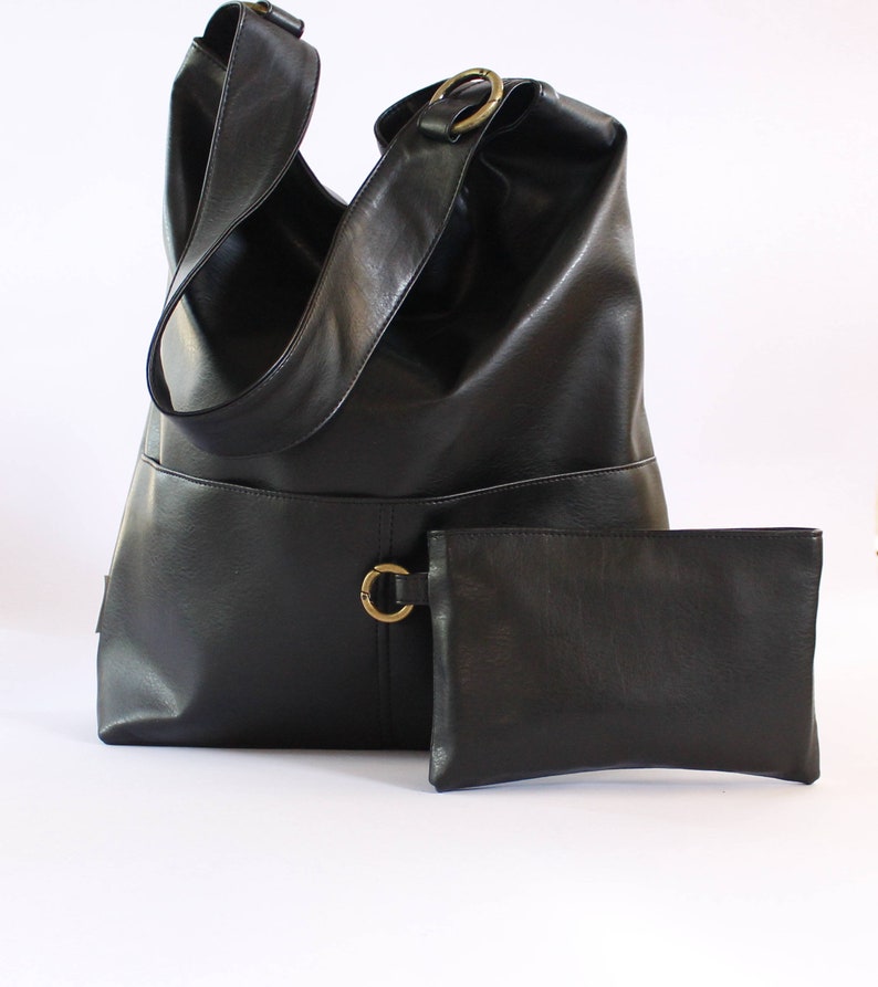 Black Hobo Bags Sac Bag Vegan Purse Vegan Handbags Black Etsy