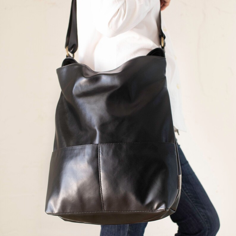 Black Hobo Bag Women Shoulder Bags Vegan Handbags Crossbody | Etsy