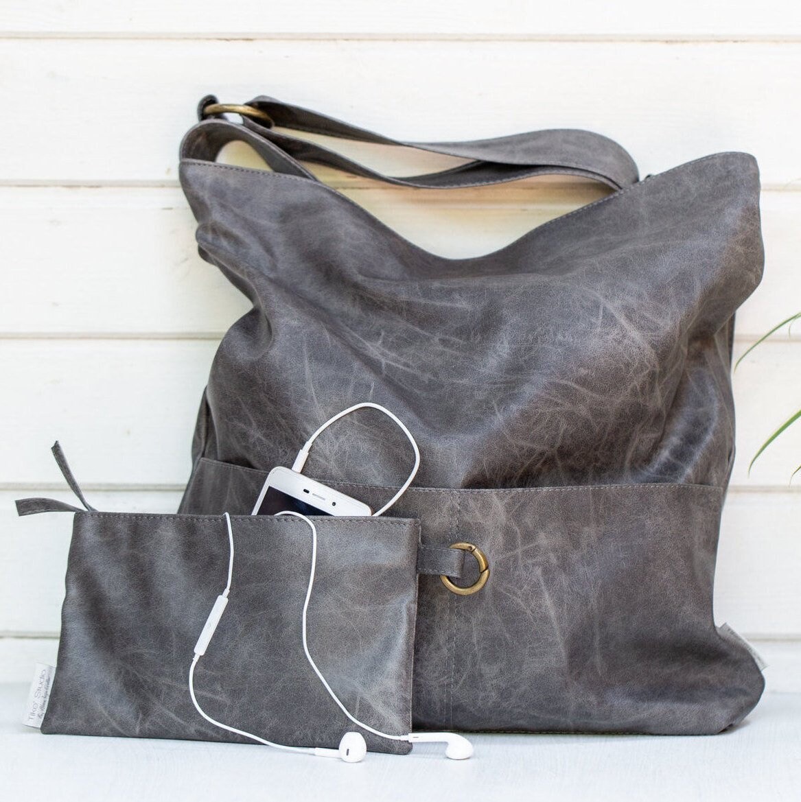 Gray SAC Bag Shoulder Bag Vegan Handbag Women Purse Hobo Etsy