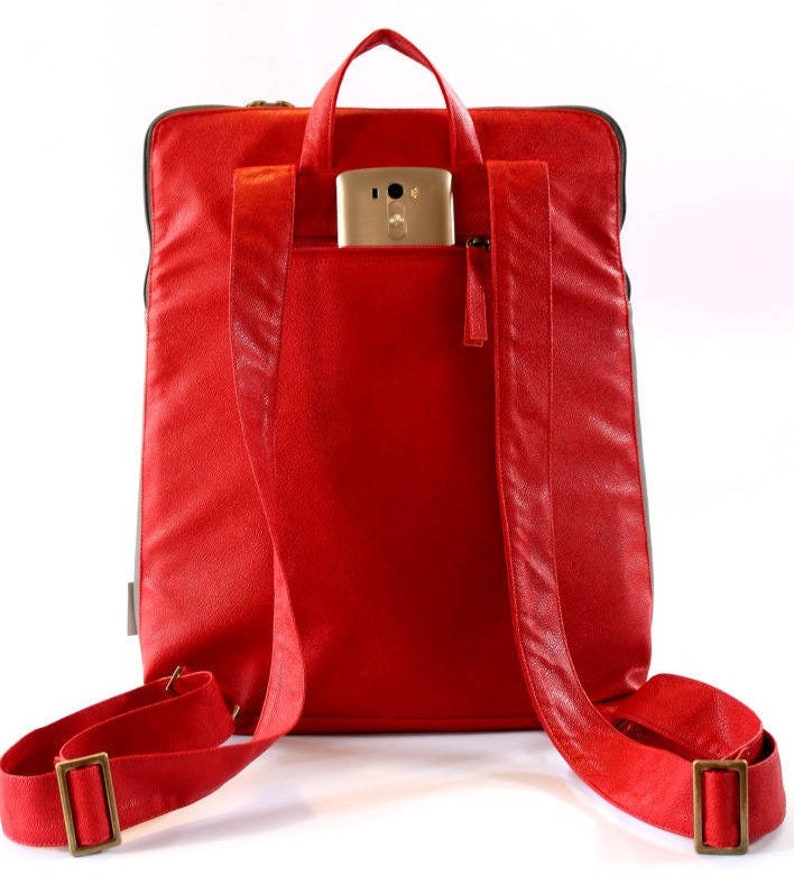 red leather laptop bag