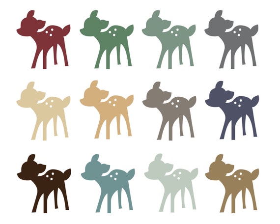 Clipart Sale 60% off, Christmas Deer Clip Art, Digital Design, Animal Clipart, Kids Clipart, Scrapbooking Supplies, Deer Set #099 Il_570xn