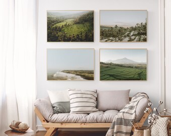 Gallery Wall Art Set of 4, Digital Download Print, Bali Photo Prints, Gallery Art wall,  Printable Nature Photos