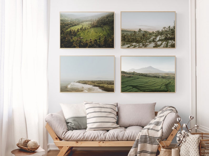 Gallery Wall Art Set of 4, Digital Download Print, Bali Photo Prints, Gallery Art wall, Printable Nature Photos image 1