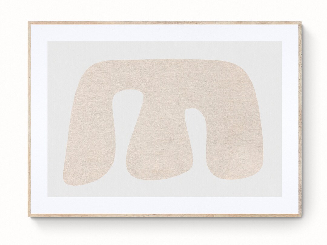 Abstract Print Organic Shape Wall Art Beige and Pink Wall Etsy
