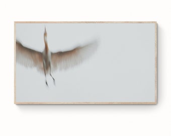 Samsung Frame TV Art |  Neutral Bird in Flight |  Vintage Tones | Digital Download | Samsung Tv Bird Art