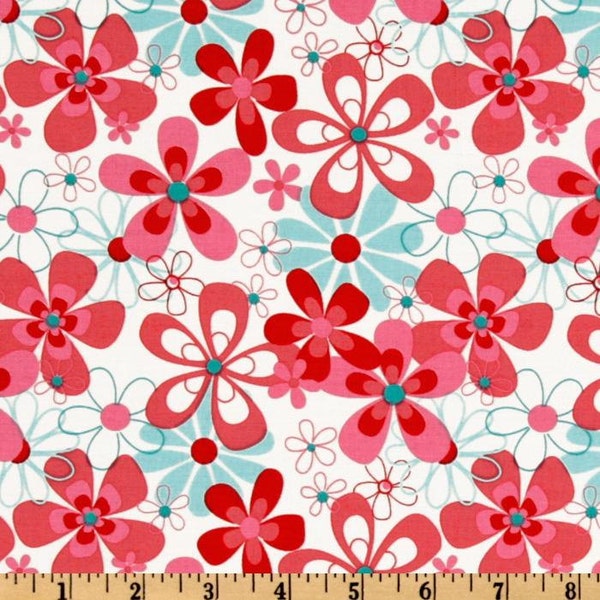 Nearby Floral in Aqua - Michael Miller fabric
