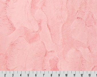 Luxe Cuddle Hide in Blush - Minky - Faux Fur Fabric - Cuddle Fabric by Shannon Fabrics - Sold by the 1/2 Yard