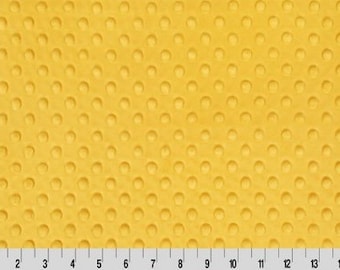 Sunshine Yellow Minky Dot Fabric - 24" Remnant -  Cuddle Dimple by Shannon Fabrics