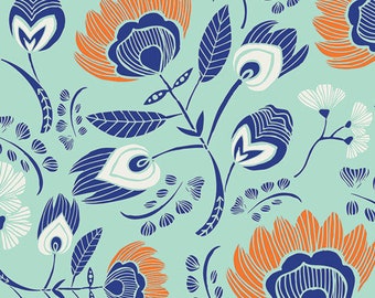 Flora's Oasis Naranja - Tule collection by Leah Duncan for Art Gallery Fabrics