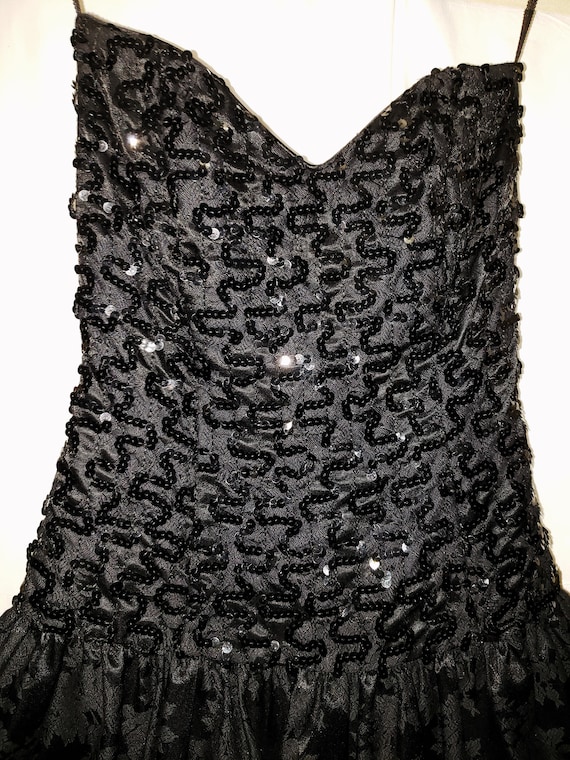 jessica mcclintock short black dress Vintage Jessica Mcclintock for Gunne Sax Black and White Short Dress Homecoming Cocktail Party Size 7