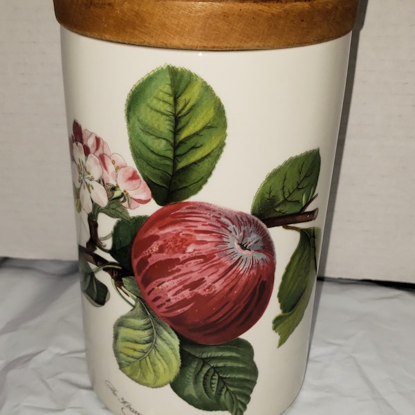 Portmerion Pomona The Hoary Morning Apple Canister Storage Jar 7" Inches Tall Free USA Shipping