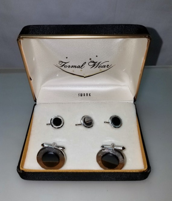 1970's SWANK Formal Wear Tuxedo Studs & Cuff Link… - image 1