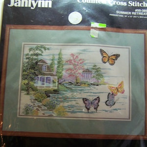 Janlynn Summer Retreat Counted Cross Stitch Kit #50-389 NEW OLD STOCK 1991  Free Shipping