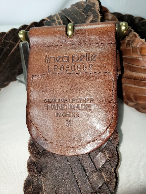 Linea Pelle - Hand Made Genuine Leather Belt Linea Pelle Wide Braided Waist Belt Cognac – Saratoga  main image 4