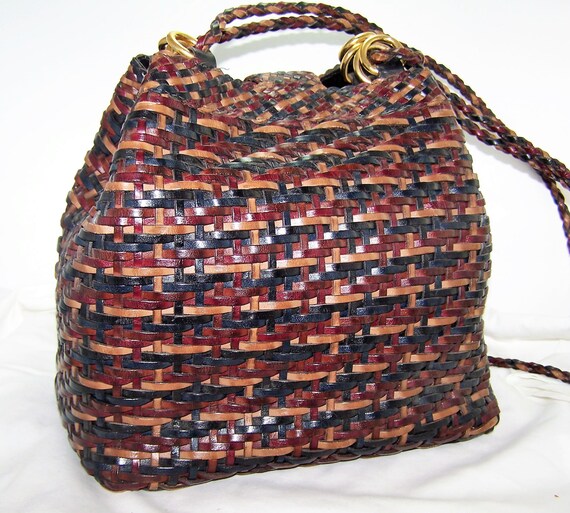 cem woven leather purse