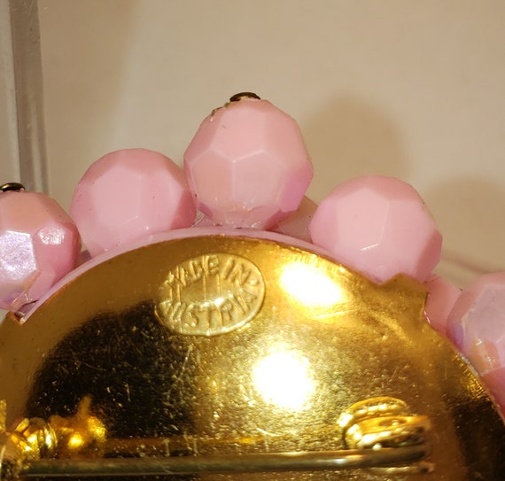 Vintage Pink Austrian Crystal Opaque Bead Aurora … - image 2