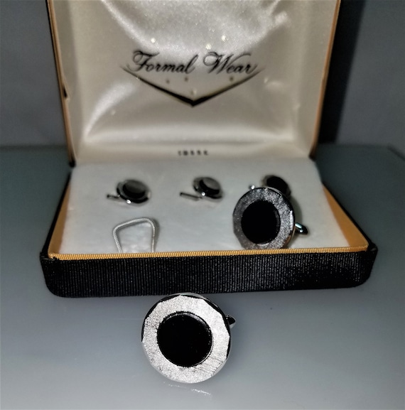 1970's SWANK Formal Wear Tuxedo Studs & Cuff Link… - image 2