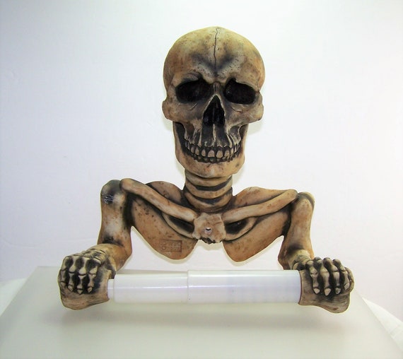 Skeleton, toilet paper holder wall mount