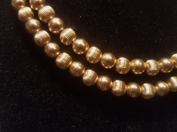 1960s Marvella Double Strand of Gold Beads Neckla… - image 6