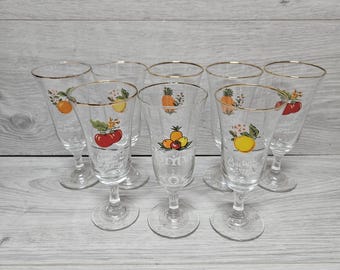 Vintage Brit Vic Fruit Juice Glasses Set Of 8 Britviv Lot Bundle Of Drinkware