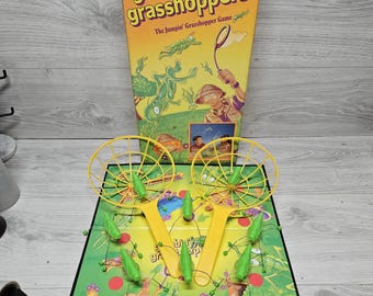 Vintage 1990 Tyco Grabbin Grasshoppers Board Game Complete In Box Classic Toy