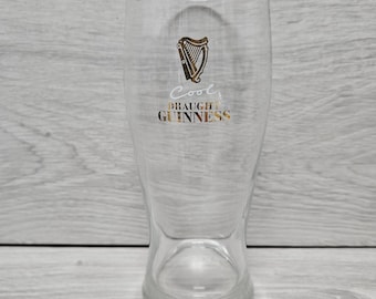 Vaso de pinta Guinness Cool Draught Vintage Older de 3/4 de pinta, raro, con arpa dorada, 425 ml.