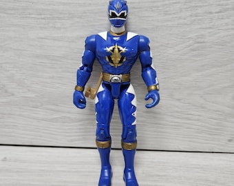 Vintage Power Rangers Blue Dino Thunder Ranger 2003 6" Action Figure Bandai Toy