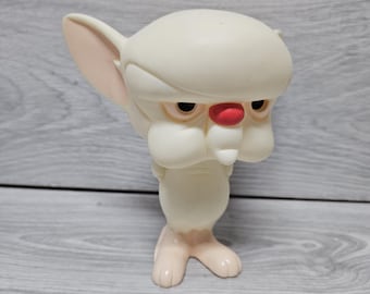 Vintage 1996 Pinky And The Brain Small Plastic Figure Warner Bros 5" Tall Brain