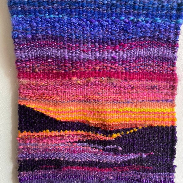 Hand woven wall art - sunrise on the Clyde