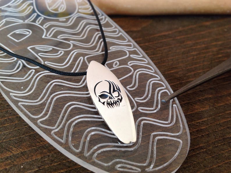 Silver Surfboard Necklace Mens Surfer Necklace Surfer Etsy