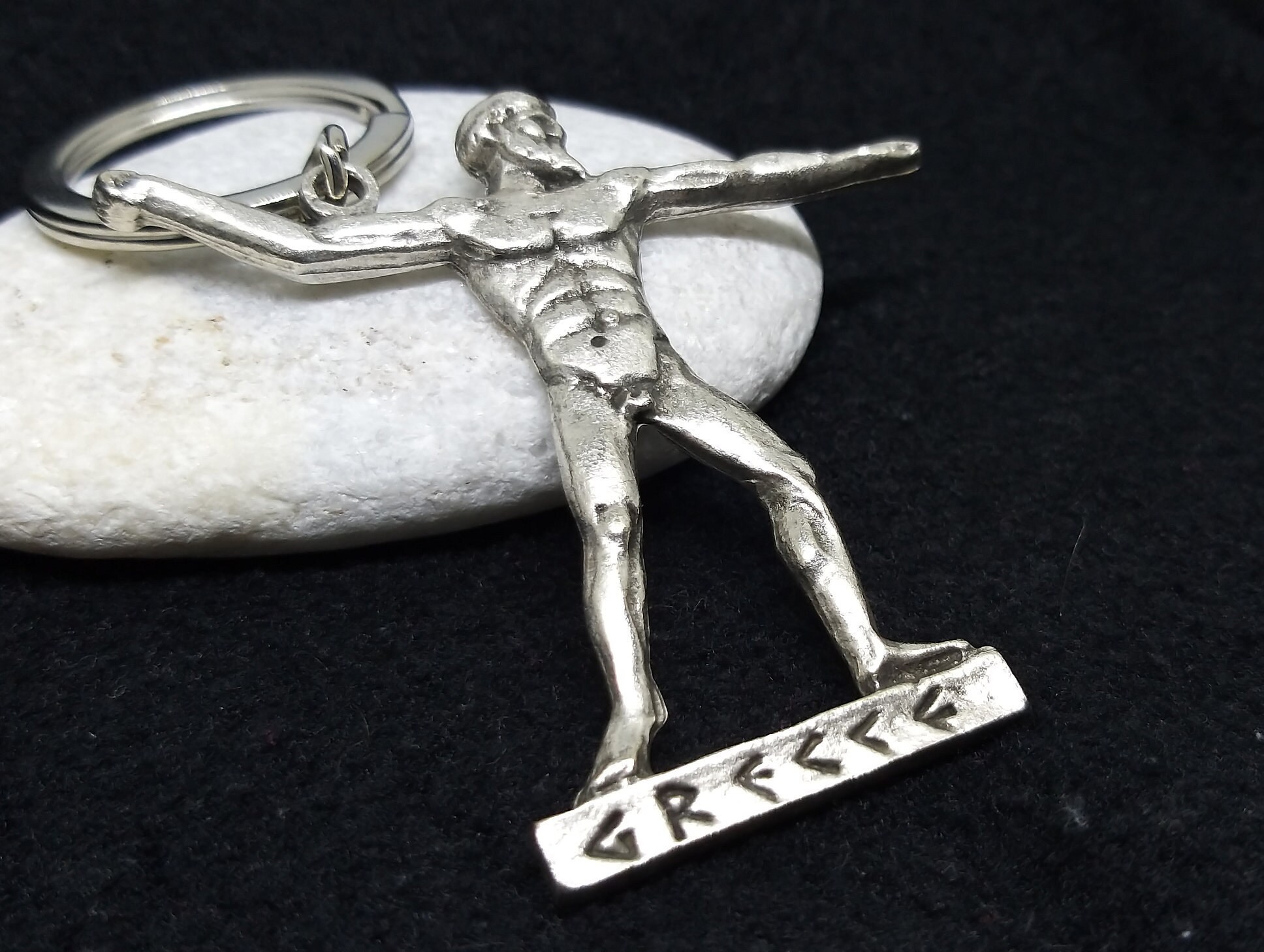 God Zeus Metal Keychain Greek Jewelry Greek God Zeus Statue Etsy
