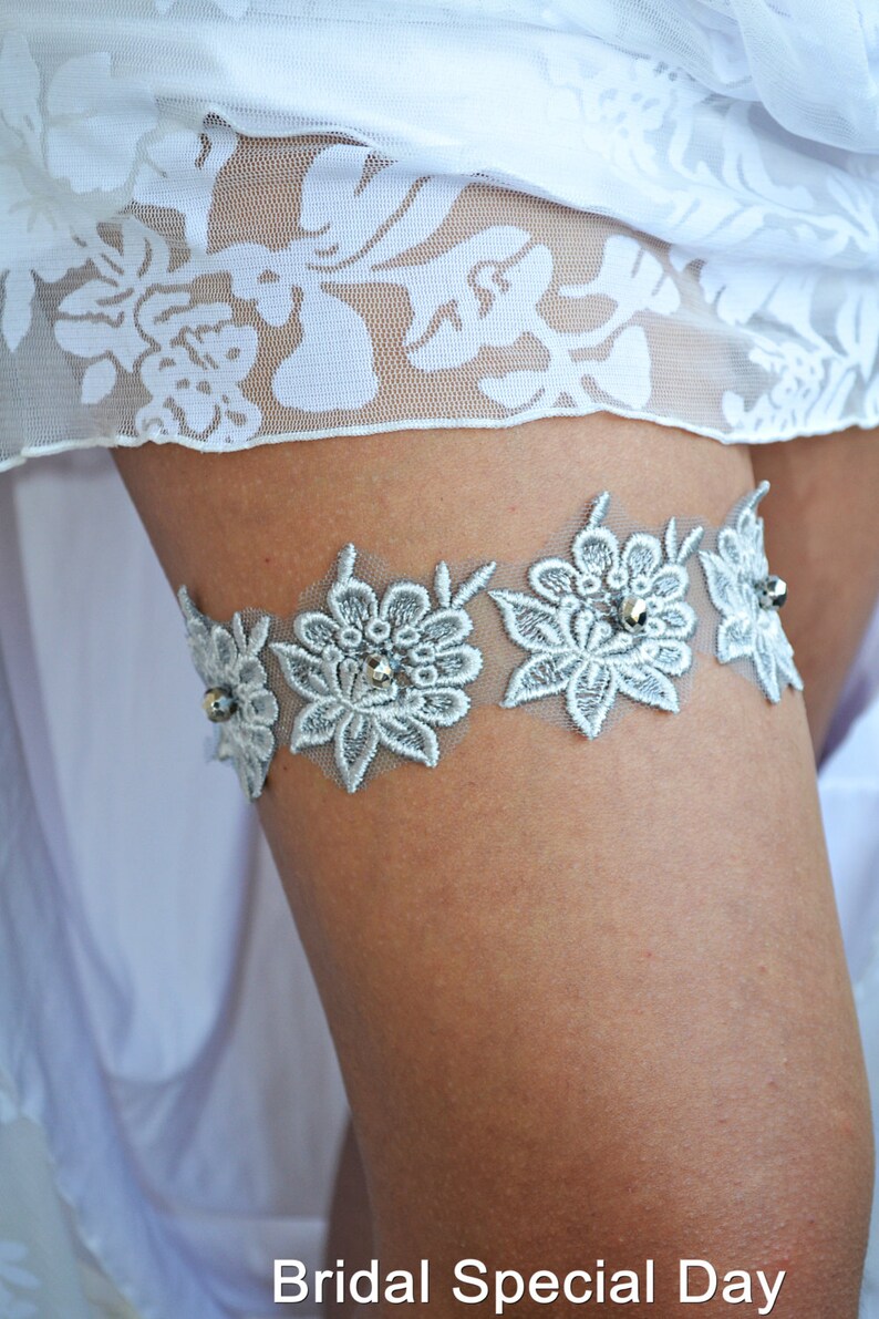 Wedding Garter Set Grey Lace For Brides Wedding Garters Bridal Grey Lace Garter Handmade Garter Silver For Wedding Gray Set Of Garter Belt