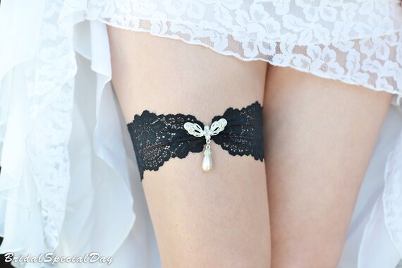 black wedding garter