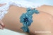 Bridal Accessories Teal Blue Wedding Garter, Blue Lace Bridal Garter Set, Something Blue Wedding Garter Teal Blue Garter Set For Brides