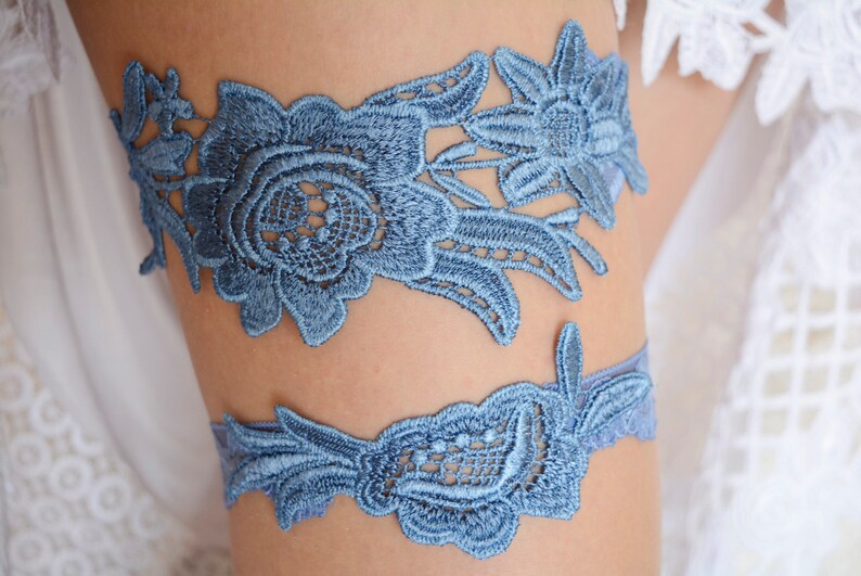 Bridal Toss Garters Blue Garter Set Blue Garter Belt Bridal Blue Lace Garter Set Wedding Set Of Garter Blue Gift Lace Lingerie For Brides