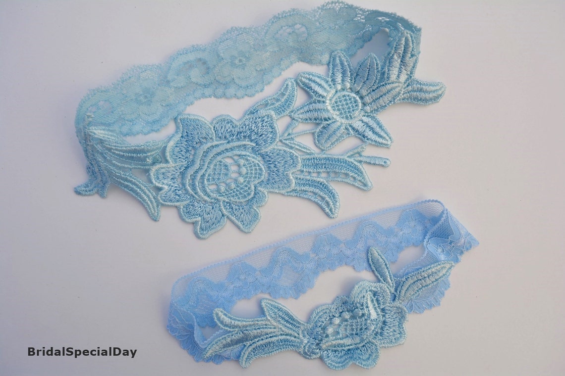 Giarrettiera Blu GIARRETTIERE BALLO IN Pizzo Matrimonio Giarrettiere Per Sposa 87310 - Foto 8