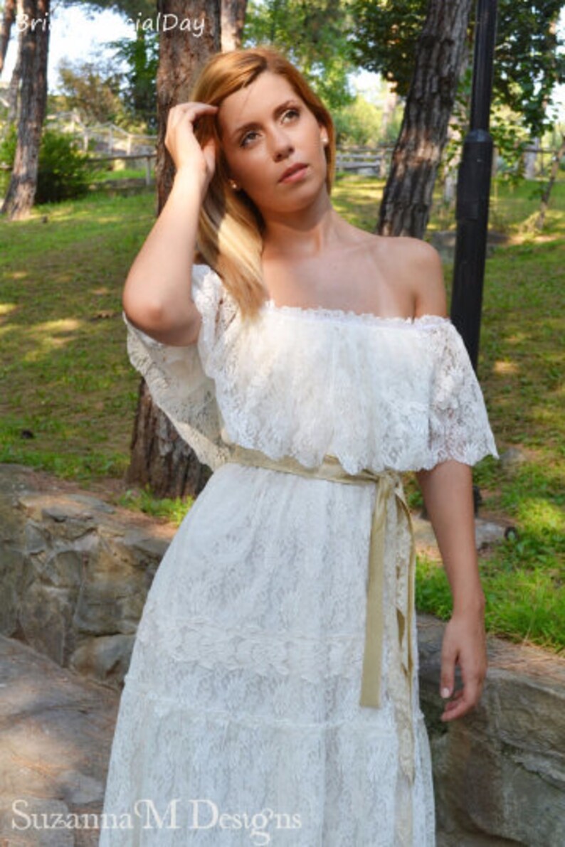 Vintage Rustic Bohemian Wedding Dress