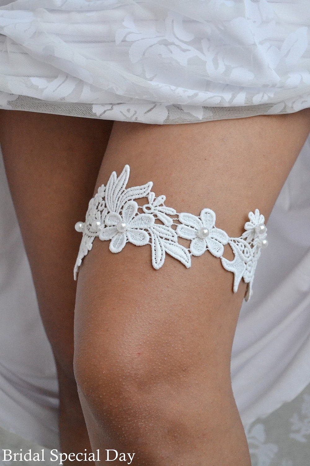 Wedding White Garter Belt Bridal Lace Garter Set Applique Etsy