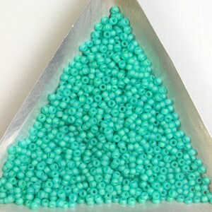 Perline di vetro giapponese Matsuno, taglia 11/0, colore #F321J, blu-verde acqua opaco, 10 g