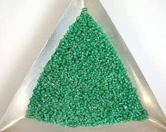Vintage Venetian Seed Beads: 18/0 - 15/0 Waxy Opal, Translucent Sea Green Mix (10g)
