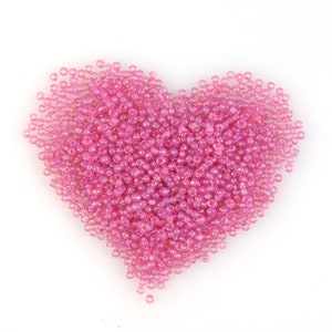 Size 12/0 Deep Opal Pink Translucent Vintage French Seed Beads 10g Edwardian Downton Abbey