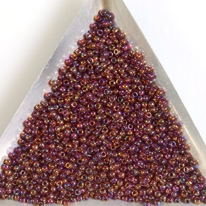 Size 11/0 Japanese color #254C Translucent Deep Reddish-Purple AB Japanese Glass Seed Beads 10g