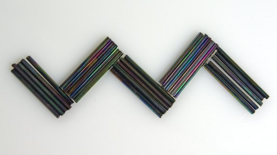 30mm Black Iris Bugle Beads Vintage Venetian Edwardian Art Deco Lampshade Repair 50 pcs.