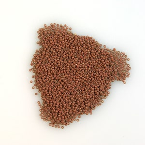 Size 16/0 Vintage Opal Deep Caramel Brown Venetian Seed Beads 5 g