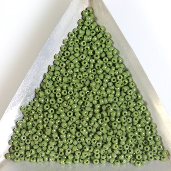 Taille 11/0 Couleur Miyuki #411L Opaque Olive/Vert forêt Perles de rocailles en verre japonais 10g