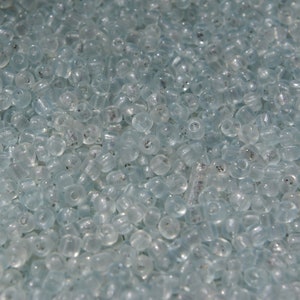 Size 9/0 Glacier Ice Blue Vintage Venetian Palest Ice Blue Seed Beads 10 grams