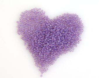12/0 Vintage French Seed Beads: Deep Opal Violet Translucent Glass (10g)